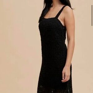 In-Loom Crochet Black Midi Dress - NWT - Medium